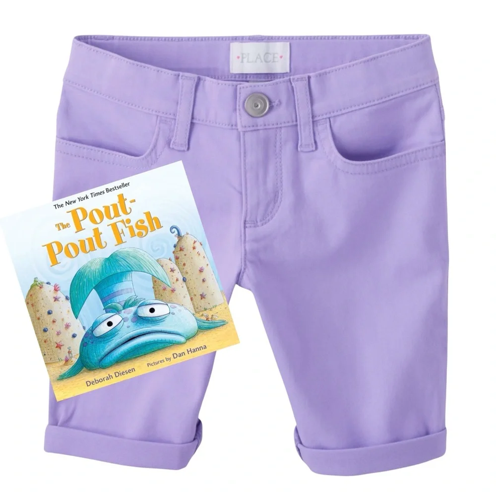 CHILDREN’S PLACE • Roll Cuff Twill Skimmer Shorts Petal Purple